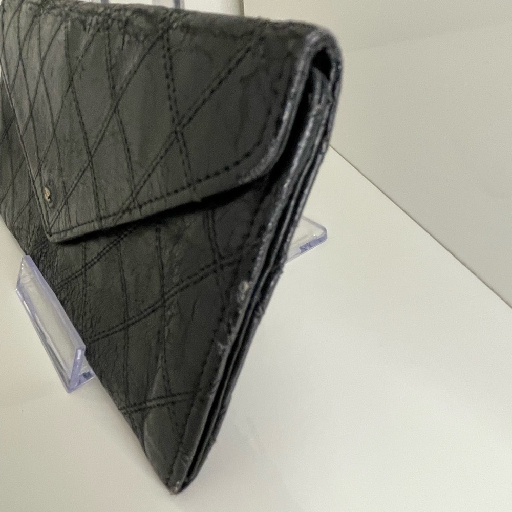 CHANEL Bicolore Lambskin Matelasse Long Envelope Wallet Leather Black Vintage - Picture 5 of 12